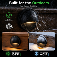 STRA01 3W Bluetooth Smart G4 RGBCW LED 2700K-6000K 12V Low Voltage LED Outdoor Step Deck Lights Package, Step Horizontal Patio Landscape Lights with Remote Control