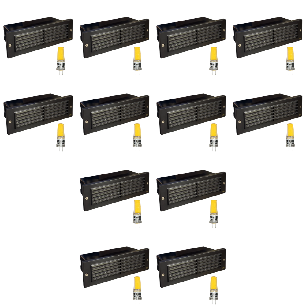 STB03 Louver Brick Waterproof Outdoor Brass Step Light