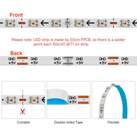 SL13 Strip Light Addressable RGB+IC WS2812B Ultra Narrow 4.54W/ft 2.7mm 16.4ft DC12V Low Voltage LED Indoor IP30 UL 0807 SMD Tape Light