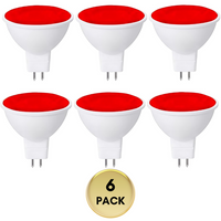 MR16 6-Pack 5W Colored LED Light Bulb, Energy Saving 12V Outdoor Holiday and Party Lighting