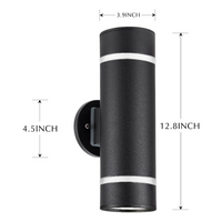 SCSH01 120V Line Voltage LED Stainless Steel Cylinder Up Down Light 2 Directional Sconce Lighting Medium Base Sockets