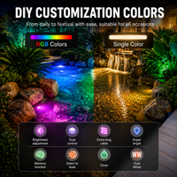 ULBA05 Aluminum Underwater Landscape 12-24V AC/DC 3W RGB+Warm White Integrated Color-changing Fountain Light Pond Lighting IP68 with Remote Control and Transformer Included
