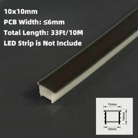 SC01 Black Silicone LED Channel with Flange Recessed Flexible Tube Cover 33ft/10M Roll