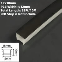SC01 Black Silicone LED Channel with Flange Recessed Flexible Tube Cover 33ft/10M Roll