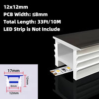 SC01 Black Silicone LED Channel with Flange Recessed Flexible Tube Cover 33ft/10M Roll