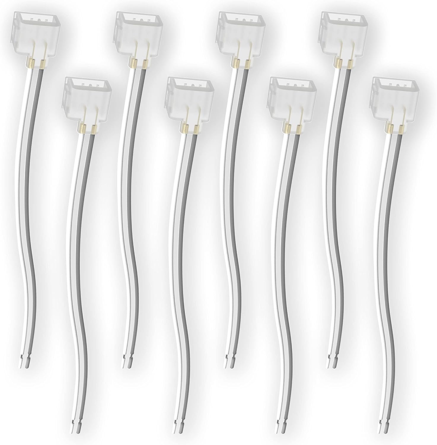 SLN 8 Pack Solderless Strip to Wire Connectors for Single Color LED 12V DC Strip Light Neon