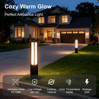 CPLA12 DC12V Low Voltage Integrated LED 3000K Outdoor Aluminum Bollard Path Light Bolted Mount Base IP65 Waterproof