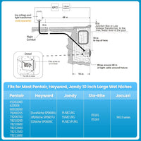 PL35 12V AC LED Stainless Steel Pool Light Jacuzzi Spa 6500K Cool White 3000LM Low Voltage Pool Light