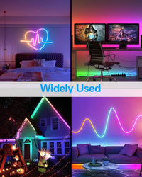 SLNR04 DC 12V/24V Dotless Color Neon RGB+IC LED Strip Light Indoor and Outdoor Rated Dimmable Low Voltage Rope Light