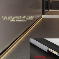 AC14 Skirting Board Black Aluminum Channel with White Frosted Plastic Cover 3.3FT/1M For Max Inner 10.7mm Width LED Strip Lights Pack of 7/10/20