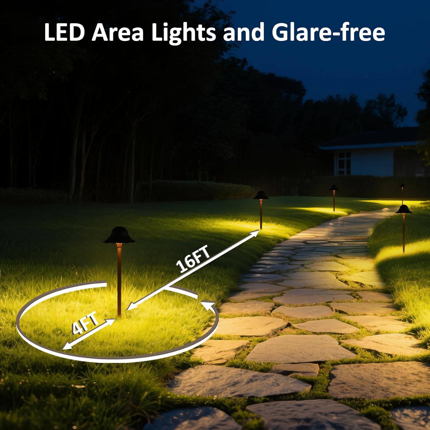 low voltage patio umbrella lights ALPR01 12V Low Voltage 5W 10-Color RGBCW LED Landscape Lighting 200LM,  Black Umbrella Pathway Light Package, Die-Cast Aluminum, IP65 Waterproof