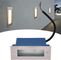 STSH01 Line Voltage 120V Outdoor Recessed Brick Wall Light 3W 3000K Warm White Integrated LED Step/Stair Lighting Fixture