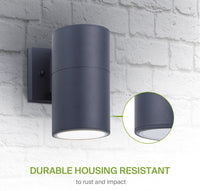 SCSH03 120V Line Voltage LED Aluminum Cylinder Up Down Light Mono Directional Sconce Lighting Medium Base Sockets