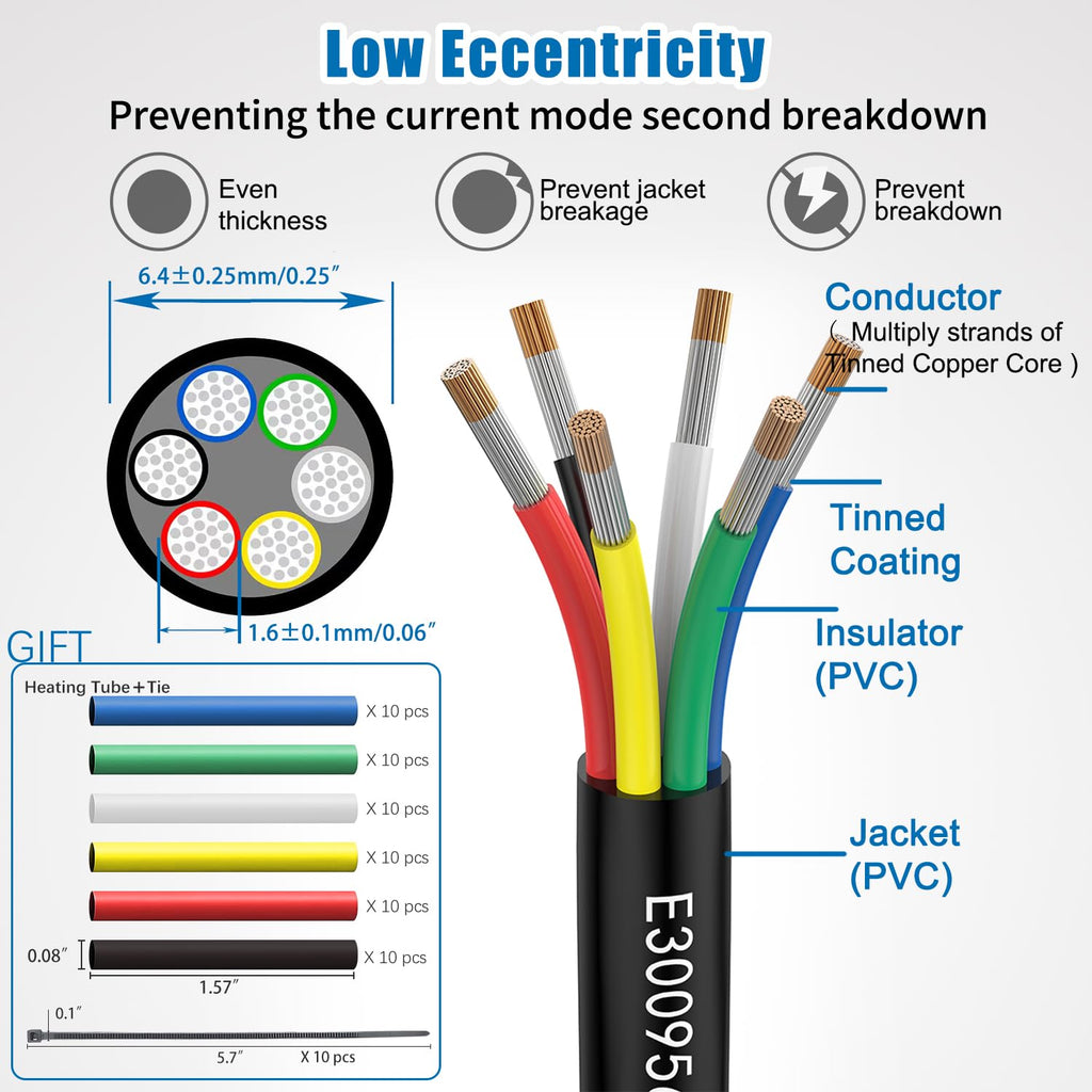 Rgb Solid Core Wire 6 Core RGBW Wire UL2464 DC 5V/12V/24V/300V for Brick Light Fixture and