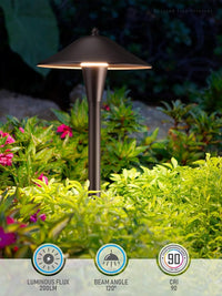 ALRP10 LED Landscape Smart Color-Changing Pathway Lights Package, Adjustable 3000K-5000K 5W 12-24V AC/DC Low Voltage Oil-Rubbed Bronze Mushroom Outdoor Landscape Lighting