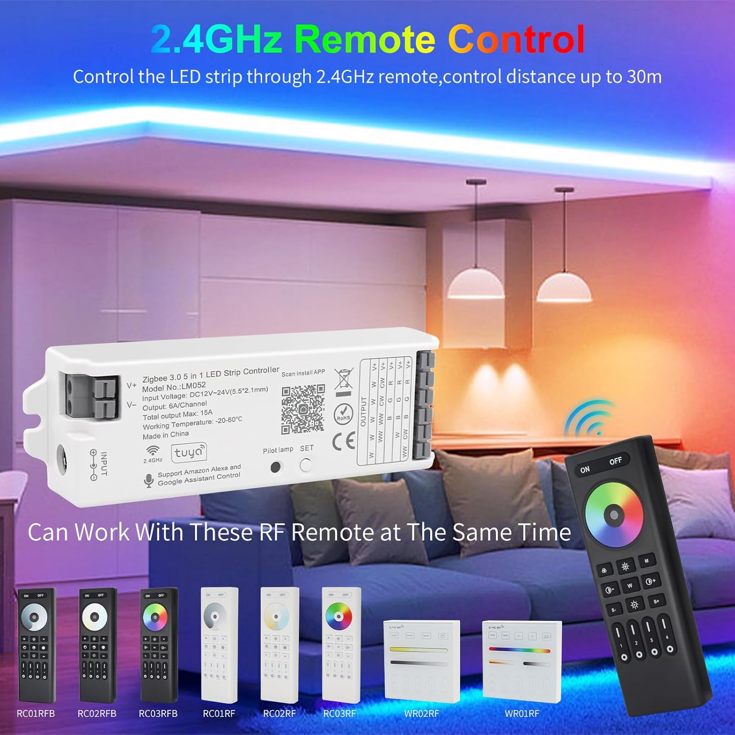 ZigBee LED Strip Controller - Compatibel met Home Assistant, Hubitat en andere zigbee-hubs - 5-in-1 voor RGBWW, RGBW, RGB, CCT en eenkleurige ledstrips ZigBee LED Strip Controller - Compatibel met Home Assistant, Hubitat en andere zigbee-hubs - 5-in-1 voor RGBWW, RGBW, RGB, CCT en eenkleurige ledstrips