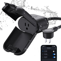 Outdoor Smart Plug 15A Wi-Fi Outlet Timer Compatible with Alexa and Google Assistant IP66 Waterproof