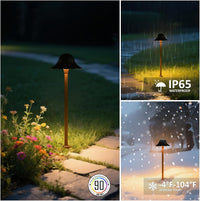 Outdoor Landscape Lighting LED 12V Low Voltage ALPR01 12V Low Voltage 5W 10-Color RGBCW LED Landscape Lighting 200LM, Black Umbrella Pathway Light Package, Die-Cast Aluminum, IP65 Waterproof