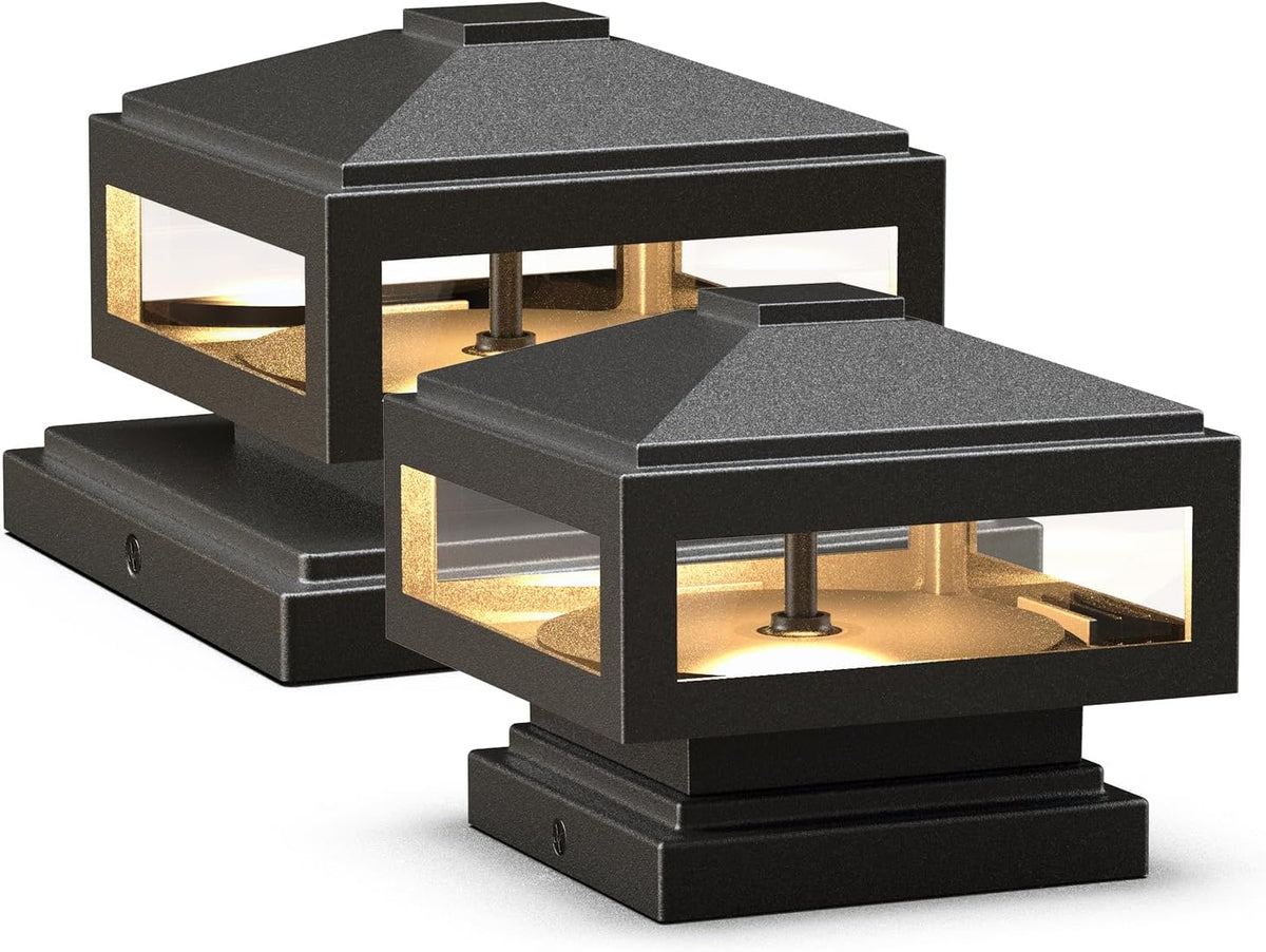 Outdoor Landscape Lighting LED 12V Low Voltage CPLA03 Modern 3000K 3W 12V AC Low Voltage Aluminum LED Post Cap Light for 4x4 or 6x6 2 Pack