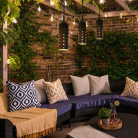 HLA05 2-Pack Low Voltage Black Pendant with MR16 3W 300LM 3000K Warm White LED Aluminum Light Hanging Patio Light Package