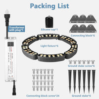 Outdoor Landscape Lighting LED 12V Low Voltage CDA72 72W DC 24V Low Voltage 3000K Warm White LED Outdoor Aluminum Outdoor Ring Tree Lights Landscape Lighting with Transformer Included