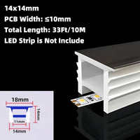 SC01 Black Silicone LED Channel with Flange Recessed Flexible Tube Cover 33ft/10M Roll