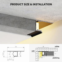 AC16 Suspended Ceiling T-Type Aluminum Channel with 3.3FT/1M For Max Inner 9.6mm Width LED Strip Lights Pack of 5/10/20