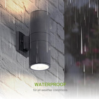 SCSH02 120V Line Voltage LED Aluminum Cylinder Up Down Light 2 Directional Sconce Lighting Medium Base Sockets