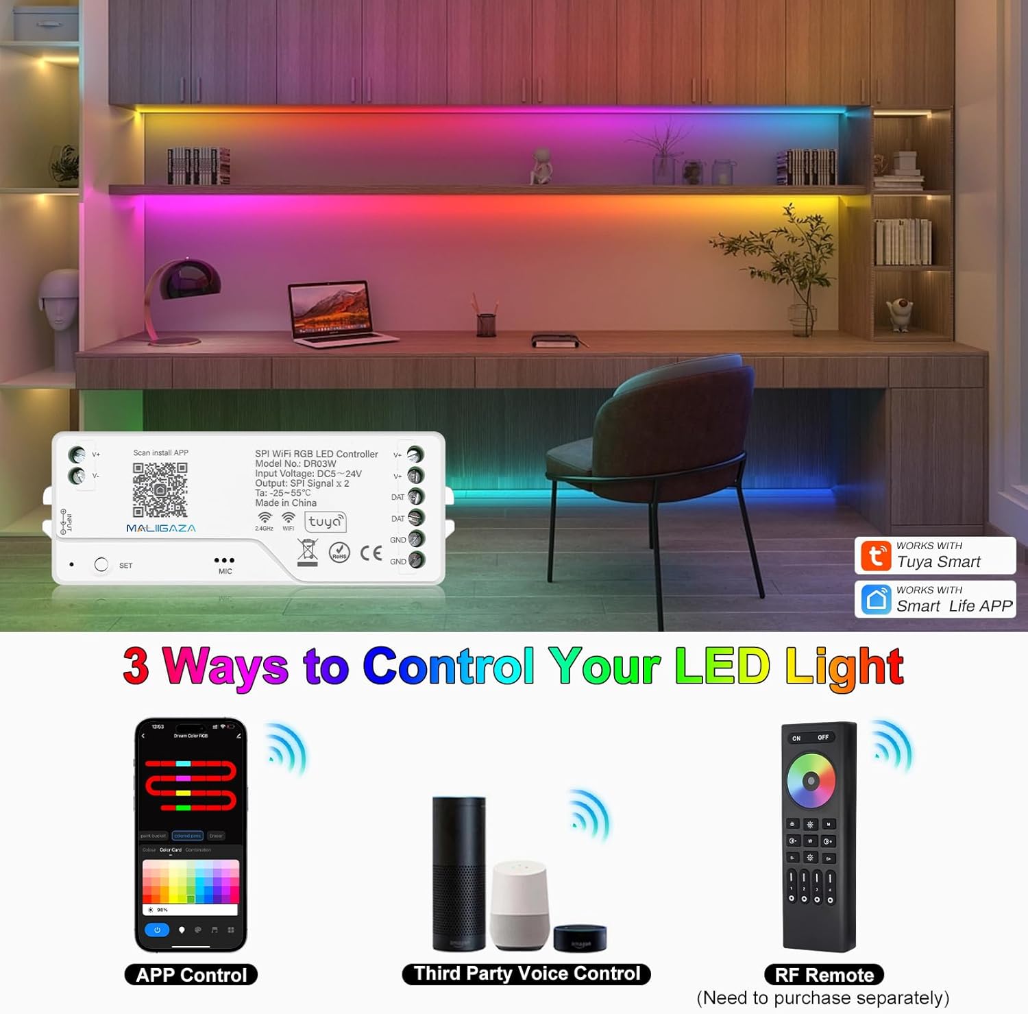 Strisce LED smart compatibili con Alexa e Google Assistant - 2023 Illuminazione led Alexa Google Home rgb casa giardino ufficio Strisce LED smart compatibili con Alexa e Google Assistant - 2023 Illuminazione led Alexa Google Home rgb casa giardino ufficio