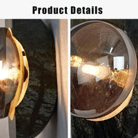 SCH13 Smoked Luster Veining Globe Solid Green Marble Indoor and Outdoor Wall Sconce Light 6.9