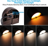 DLA04 12-Pack 5W Low Voltage 5CCT 1800K/2700K/3000K/4000K/5000K Warm White Integrated  LED Outdoor Fence Deck Down Lights Package, 12V LED Step Patio Landscape Lights