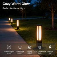 CPLA12 DC12V Low Voltage Integrated LED 3000K Outdoor Aluminum Bollard Path Light Bolted Mount Base IP65 Waterproof
