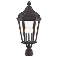 Morgan Candelabra Base 3 Light Bulb Socket Large Outdoor Post Top Lantern 25.25