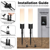 ALP55 Low Voltage Landscape Lighting Pathway Lights Package, 6W 300LM Landscape Lights 3000K Warm, IP65 Waterproof, Aluminum Outdoor Landscape Path Lights