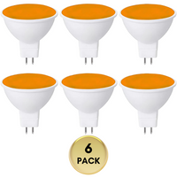 MR16 6-Pack 5W Colored LED Light Bulb, Energy Saving 12V Outdoor Holiday and Party Lighting