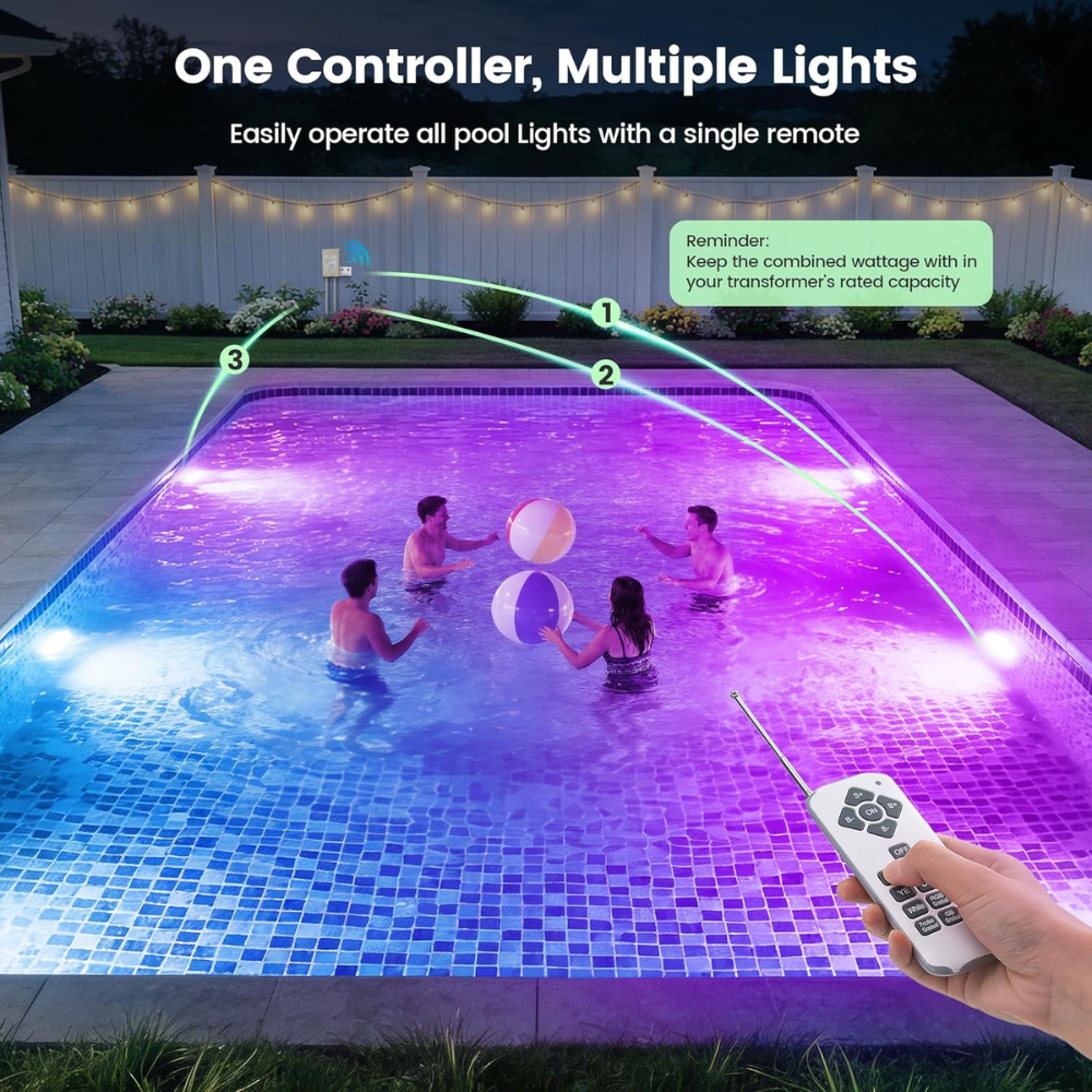 PL35 12V AC Remote-Operated LED Stainless Steel Pool Light Jacuzzi Spa