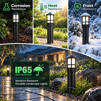 ALP56 4W 12V AC/DC Low Voltage Cast Aluminum LED Bollard Pathway Lights Package – Outdoor Landscape Walkway & Garden Lighting