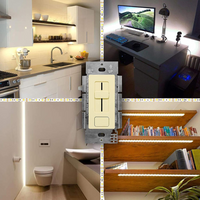 Dimmer and Driver Switch 2-in-1, 40W/60W/100W DC12V/DC24V LED Driver + Dimmer, UL Listed Class 2, Mini On/Off Dimmer Power Supply for LED Strip Lights, Low Voltage Lighting, UL Listed