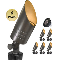 SPBA17 MR16 Brass Spotlight Package 12V AC/DC Low Voltage Outdoor Lighting with 5W 2700K Warm White Bulb