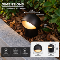 UNAL03 5W 3000K 150LM Bronze Aluminum Half-Moon LED Surface Mount Well Light – 12V Low Voltage Landscape Lighting