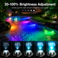 ULBA05 Aluminum Underwater Landscape 12-24V AC/DC 3W RGB+Warm White Integrated Color-changing Fountain Light Pond Lighting IP68 with Remote Control and Transformer Included