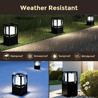 Outdoor Landscape Lighting LED 12V Low Voltage CPLA11 Outdoor Aluminum Post Lantern Light with Spike and Bolted Mount Base with Replaceable 5W 5000K E26 Bulb Low Voltage AC/DC 12V IP65 Waterproof