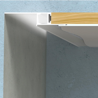 AC19 Trimless Recessed Baseboard Drywall Plaster Mud-In Z-Type Aluminum Channel with 6.6FT/2M For Max Inner 12.7mm Width LED Strip Lights Pack of 4