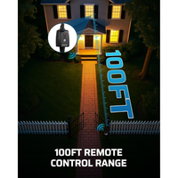 Outdoor Landscape Lighting LED 12V Low Voltage Wireless PIR 240° Sensing Angle Motion Sensor Outlet - 50FT Detection Range, 100FT Wireless Transmitter, Adjustable Angle, Plug & Play, 120V Line Voltage For Outdoor Security Flood Lights IP65 Waterproof