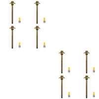 Outdoor Landscape Lighting LED 12V Low Voltage PLB30 4x/8x/12x Package Outdoor Garden Mushroom Pathway Light | 12V Low Voltage Brass Path Light with G4 3W 3000K Bulb Natural Brass 8 Pack