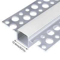 Outdoor Landscape Lighting LED 12V Low Voltage AC04 Plaster-In Drywall Trimless Track Aluminum Channel 3.3FT/1M For Max 13mm LED Strip Lights Pack of 6