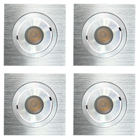 Outdoor Landscape Lighting LED 12V Low Voltage CB06 4x/8x/12x Package 1.5W DC12V Low Voltage Dimmable Recessed Square Cast Aluminum LED Puck Light Cabinet Downlighting 3000K or 5000K Silver 4 Pack