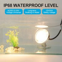 ULBA04 Aluminum Underwater Landscape 12-24V AC/DC 6W/12W/24W 3000K Warm White Integrated LED Adjustable Fountain Light Pond Lighting IP68