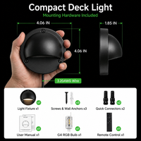 STRA01 3W Bluetooth Smart G4 RGBCW LED 2700K-6000K 12V Low Voltage LED Outdoor Step Deck Lights Package, Step Horizontal Patio Landscape Lights with Remote Control