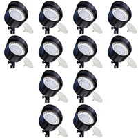 Outdoor Landscape Lighting LED 12V Low Voltage SPB07 4x/8x/12x Brass 12V Outdoor Flood Light Low Voltage LED Landscape Lighting with PAR36 10W 160° 3000K Bulb 12 Pack Black Brass